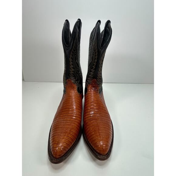 Vintage J Chisholm Lizard Western Cowboy Boots Women's Size 10 M Made in USA - Picture 6 of 10